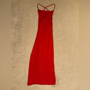 Red maxi dress